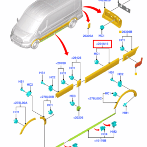 Молдинг Ford ТЗ TR > 19 (дверь СДВИЖНАЯ, RH правый, широкий, серый) BK31V254A16AG5CND OTOCAH