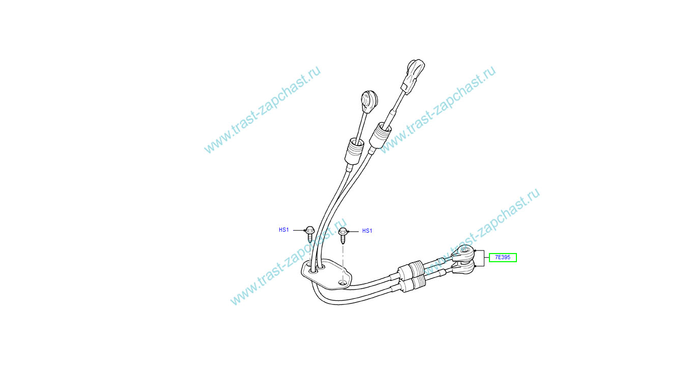 Трос КПП (МТ 82) TR > 06-14 RWD ( задний привод ) CC1R7E395KA/1749584 ТЗ (ТрастЗапчасть) - Миниатюра товара 2