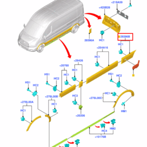 Молдинг Ford ТЗ TR > 19 (кузова, после сдвижной двери,ПРАВЫЙ, средняя .кол.база) BK3129396AD5YZ9 ORG