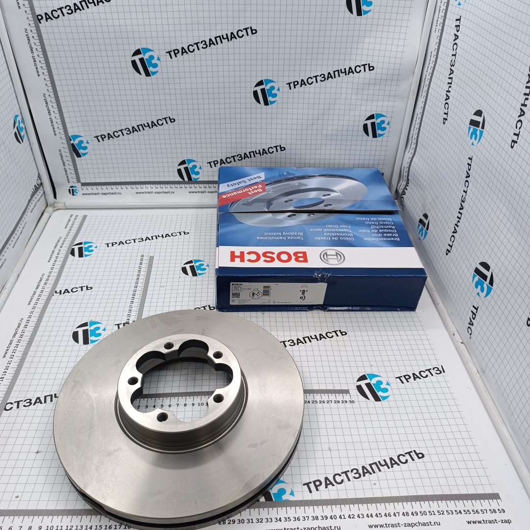 Диск тормозной передний Ford Transit Tr’14 (зад.привод/ ДВУСКАТ. колеса) 2527117 BOSCH EUROPE