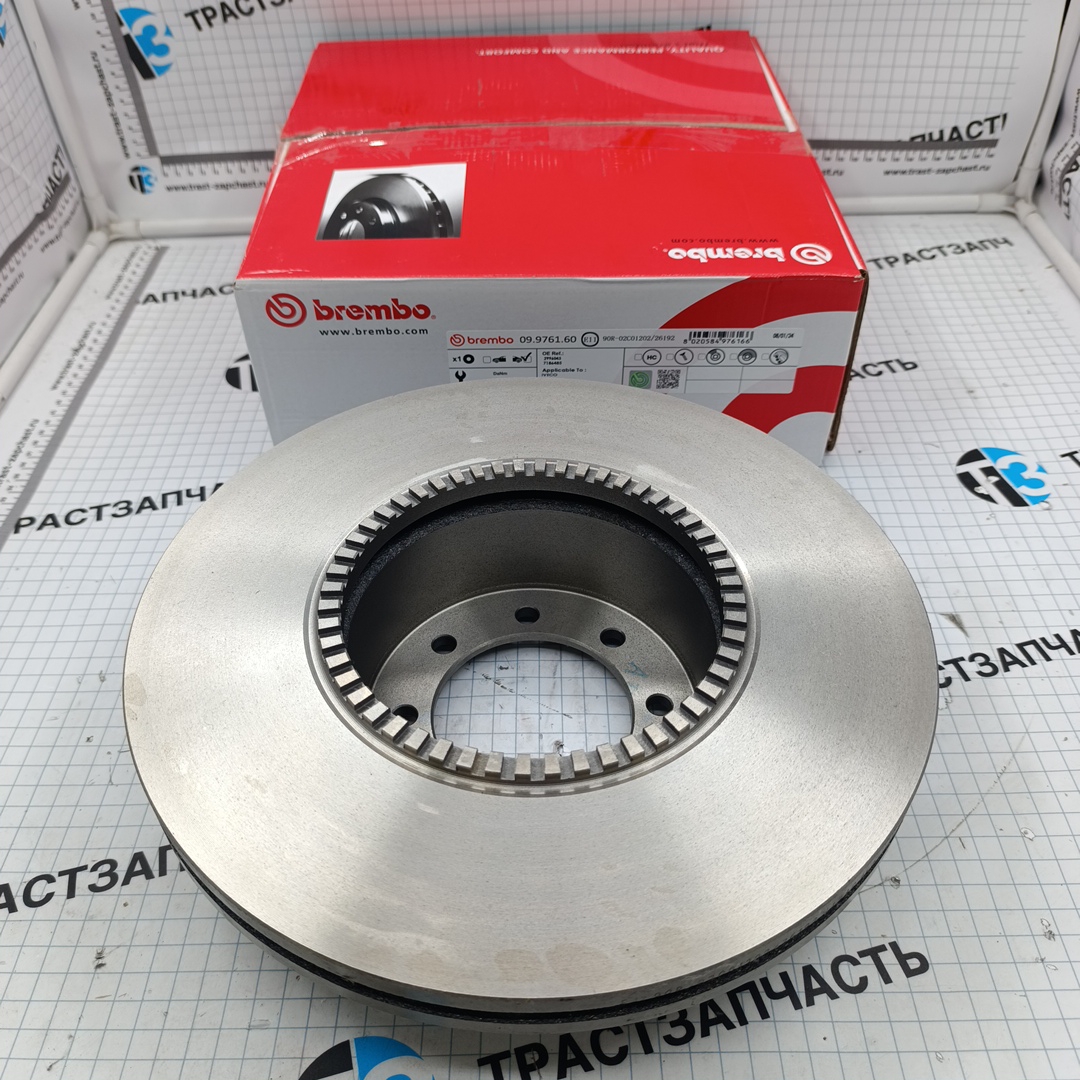 Диск тормозной задний Iveco Daily 35C15  с кольцом АБС BREMBO - Миниатюра товара 2