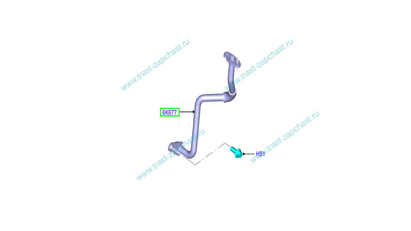 Трубка слива масла турбины 155 BK3Q6K677AC/1731783 JMC=FORD EUROPE - Миниатюра товара 2