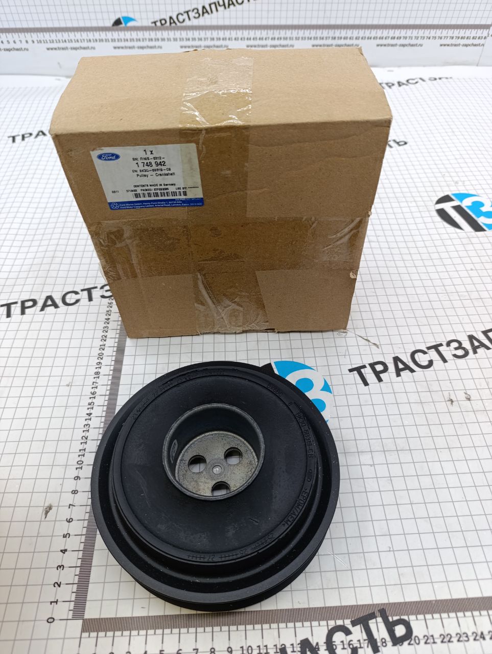 Шкив коленвала Ford Transit 2.2/2.4 (задний.привод) Демпферный 1748942/BK3Q6B319CB JMC=Ford Europe - Миниатюра товара 1