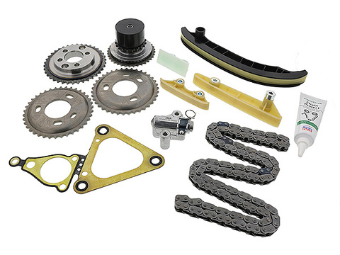 Комплект ГРМ Ford ТЗ 2.4-2.2 RWD (ПОЛНЫЙ К-Т цепь,ус-ли,гидро-ль,сальник,звезды) INA