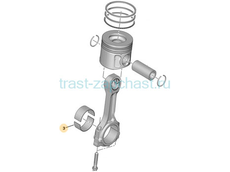 Вкладыши коренные 2.3  0.5  IVECO FIAT ком-т на двигатель евро 3-4 500054806/2996476 GLYCO - Миниатюра товара 3