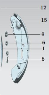 Тормозные колодки задние Sollers SF1 1.5L ТЗ (барабанные, правая) 3503230V0010XA ORG JAC