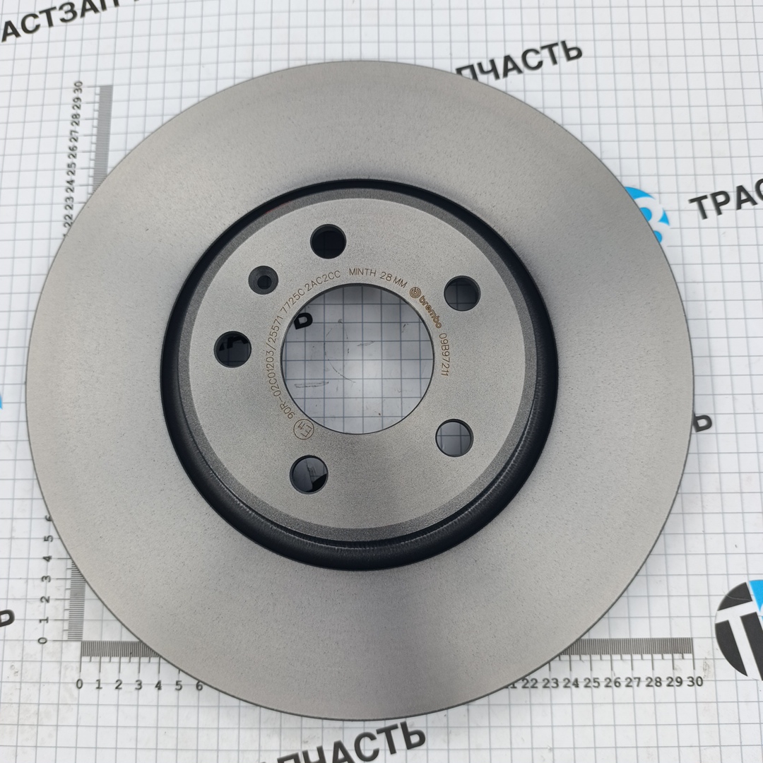 Диск тормозной передний VAG Audi A4(B8), A5(8T3), A6(C7), Q5(8RB) 8R0615301G/8R0615301F BREMBO - Миниатюра товара 2