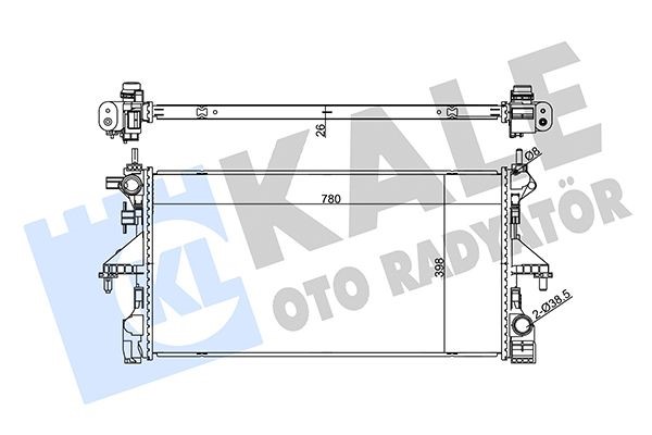 Радиатор охлаждения (ДВС) основной Peugeot Boxer (Евро 6) 1613996380/1626264480 KALE - Миниатюра товара 2