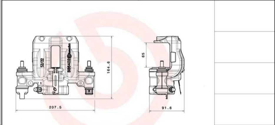 Суппорт тормозной задний Peugeot Boxer 250-290 кузов (R-16, левый, диск тормоз. D=300mm) TZ - Миниатюра товара 1