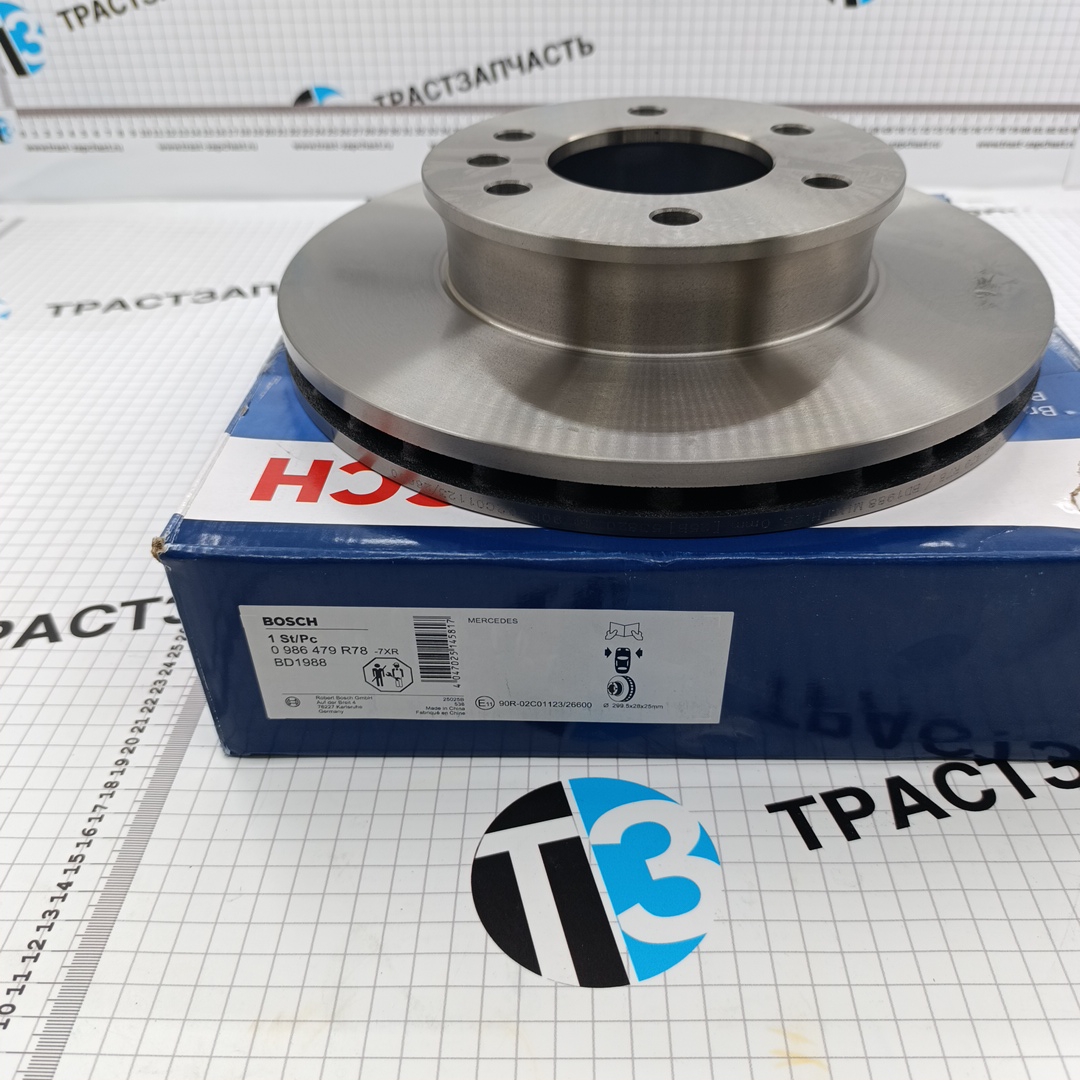 Диск тормозной передний Mercedes Sprinter 906-907, Volkswagen Crafter 300мм BOSCH EUROPE