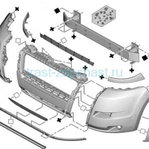 Бампер передний Ducato3 Boxer 3,Jumper 3 06 -> (250 кузов прав. часть СЕРЫЙ) EUROBUMP