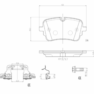 Тормозные колодки задние AUDI A6 C9 BREMBO EUROPE