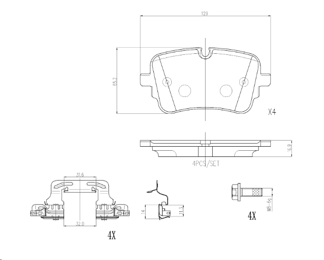 Тормозные колодки задние AUDI A6 C9 BREMBO EUROPE - Миниатюра товара 1