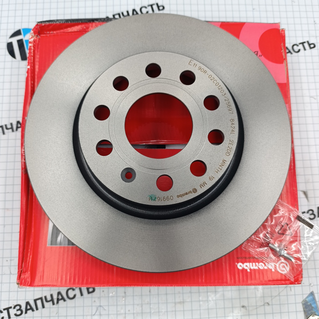 Диск тормозной передний VAG Audi, Skoda, VW (D280mm/ТН22mm) 1K0615301AC/1K0615301AQ BREMBO - Миниатюра товара 3