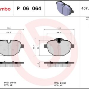 Тормозные колодки задние BMW 5(F10/F11/F90/G30), 7(G11/G12), X3(F25), X4(F26) ( 34216796741 ) BREMBO