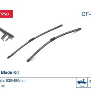 Щетки стеклоочистителя VAG VW Golf IV, Polo IV, Mazda III (ком-т, бескаркасные, 530/480mm) DENSO