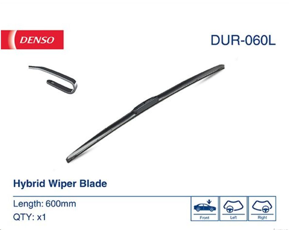 Щетка стеклоочистителя BMW, Ford, Kia, Land Rover, Mazda, Opel, Subaru (600mm) DENSO - Миниатюра товара 1