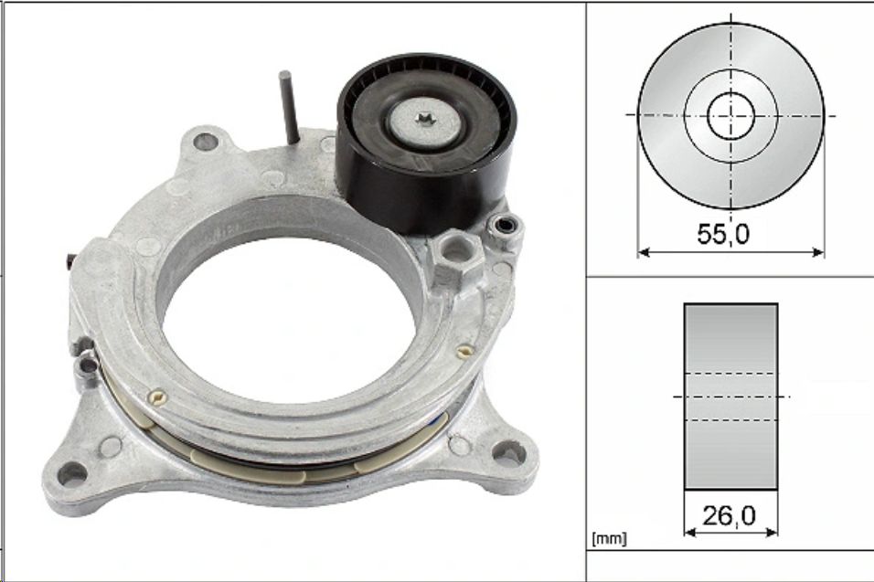 Ролик генератора BMW B57 (натяжной) ( 11288579118 ) INA EUROPE - Миниатюра товара 4