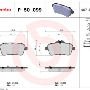 Тормозные колодки передние MB GL X166/ML W166  BREMBO EUROPE