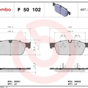 Тормозные колодки передние MB GL X166/ML W166  BREMBO EUROPE
