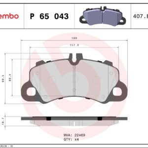 Тормозные колодки передние VAG PORSCHE MACAN 95B BREMBO EUROPE