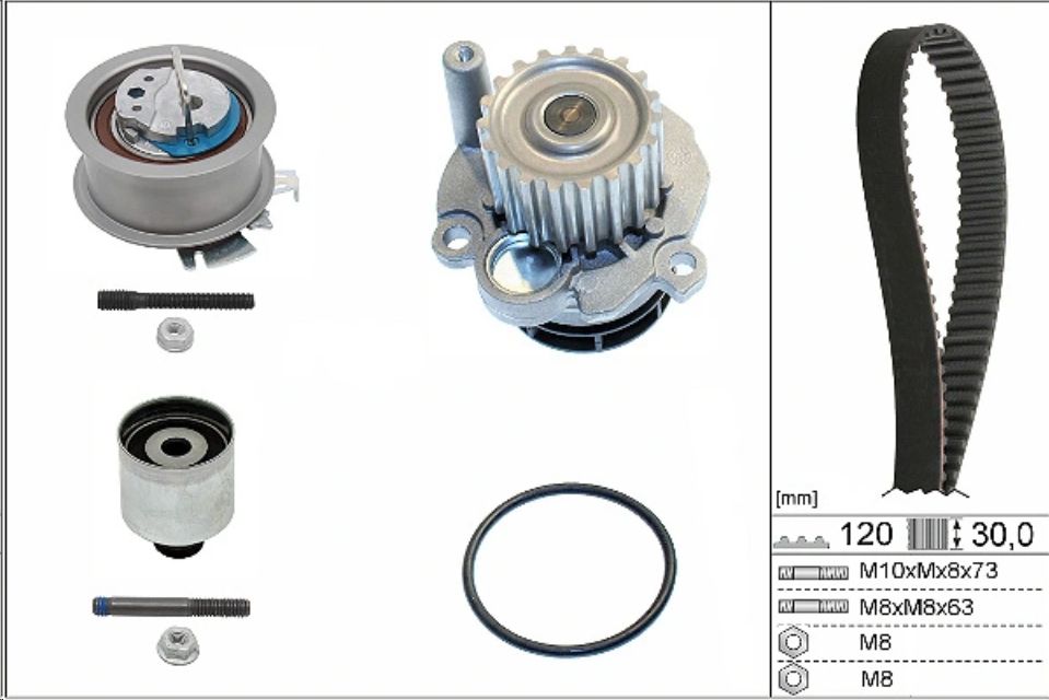 Комплект ГРМ+помпа VAG 1.9/2.0 TDI 95-10 INA EUROPE - Миниатюра товара 1