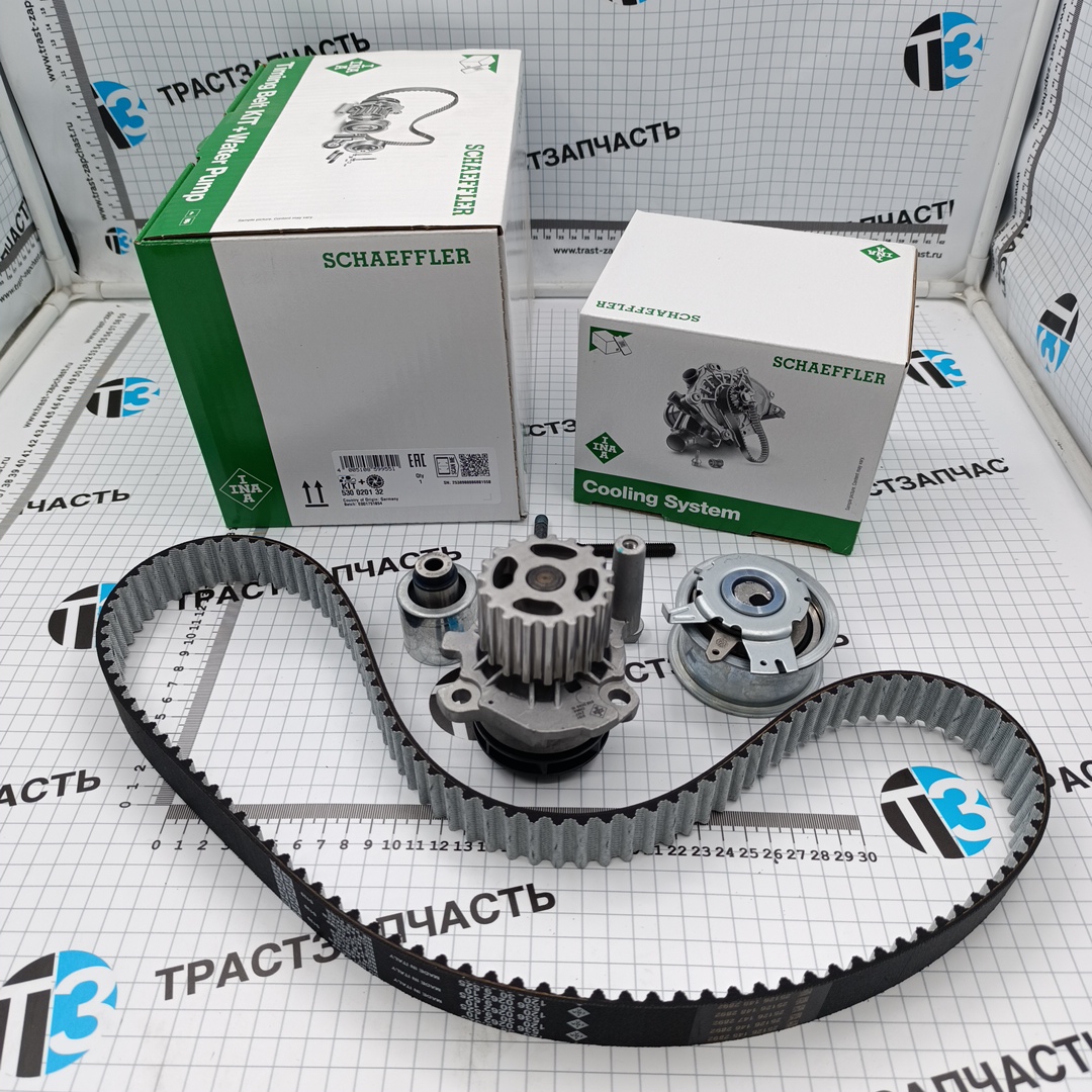 Комплект ГРМ+помпа VAG 1.9/2.0 TDI 95-10 INA EUROPE - Миниатюра товара 2