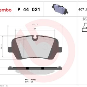 Тормозные колодки задние Land Rover Discovery V, Range Rover IV, Range Rover Sport II BREMBO