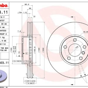 Тормозной диск передний BMW E70/E71/E72/F15/F85/F86 BREMBO