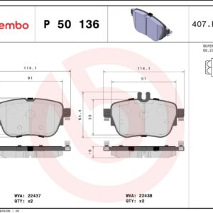 Тормозные колодки задние MB (BBDC) E-CLASS (W213) 01/16-> / MERCEDES-BENZ CLS (C2 BREMBO