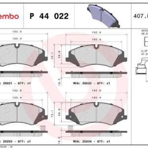 Тормозные колодки передние Land Rover RANGE ROVER SPORT 09-  BREMBO EUROPE