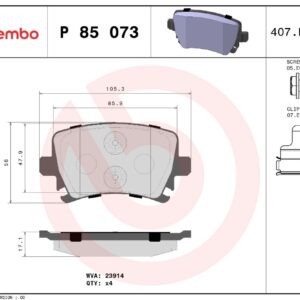 Тормозные колодки задние VAG AUDI A3 -2013 Skoda Octavoia II VW Caddy III BREMBO EUROPE