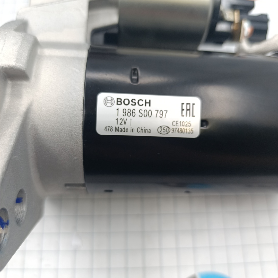 Стартер Volkswagen Transporter 1.9 BOSCH (стар.номер 0001123012/0986020250) BOSCH EUROPE - Миниатюра товара 2