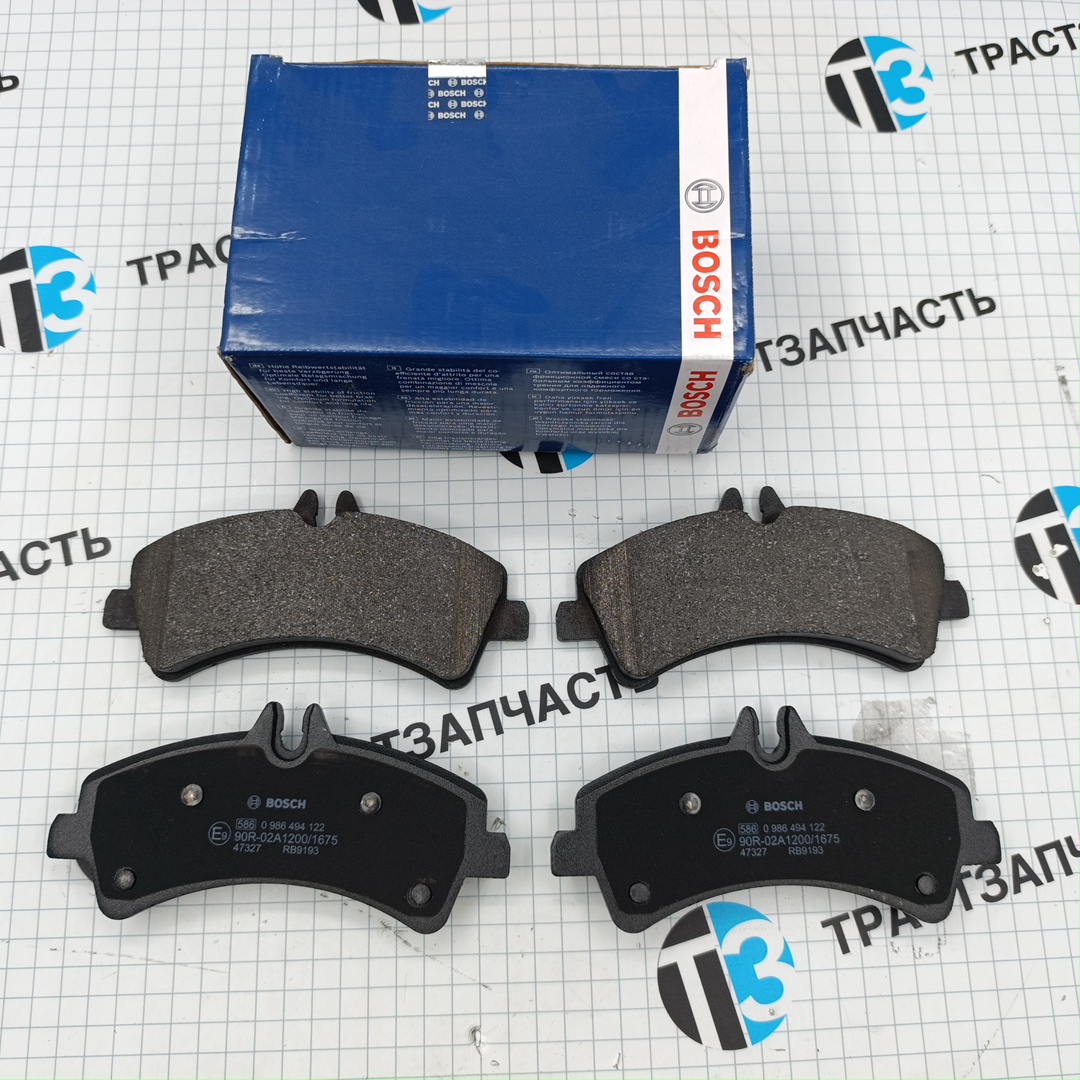 Тормозные колодки задние MB Sprinter 906 >06, VW Crafter >06 BOSCH EUROPE - Миниатюра товара 1