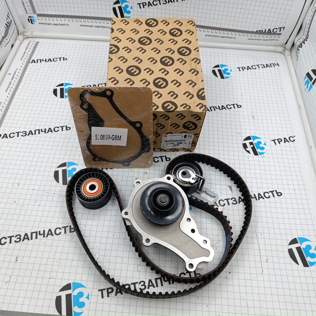 Комплект ГРМ Peugeot Partner, Expert; Citroen Berlingo, Jumpy 1.6D (+помпа) (EUROREPAR) - Миниатюра товара 1