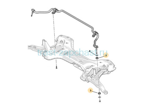 Втулка стабилизатора передняя Peugeot 250 509316 Sampart