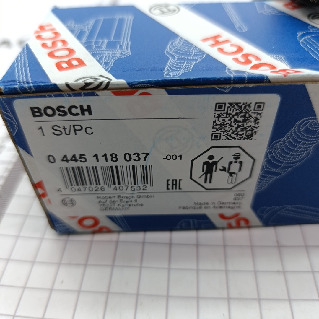 Форсунка топливная BMW B57D 13538571565/0445118037 ORIGINAL BOSCH - Миниатюра товара 3