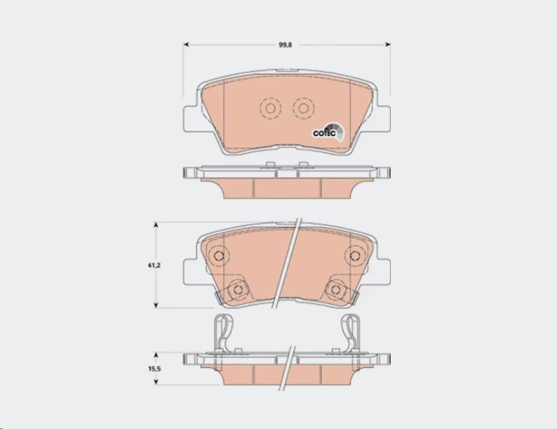Тормозные колодки задние Geely Atlas, KIA Ceed,Rio,Soul,Sportage,Hyundai Tucson TRW - Миниатюра товара 1