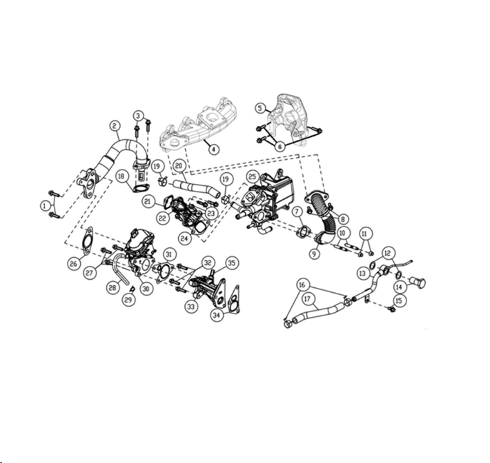 Прокладка клапана EGR Dongfeng K33 2.3D (на схеме №31) 1207133FD2300 (ORIGINAL DONGFENG) - Миниатюра товара 1